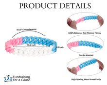 Load image into Gallery viewer, Transgender Flag Colored Chain Link Style Silicone Bracelet Wristbands - Fundraising For A Cause