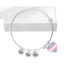 Load image into Gallery viewer, Transgender Heart Pride Retractable Charm Bracelets - Fundraising For A Cause