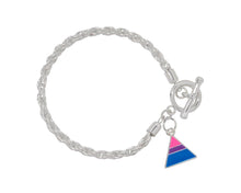 Load image into Gallery viewer, Triangle Bisexual Silver Rope Bracelets - Fundraising For A Cause