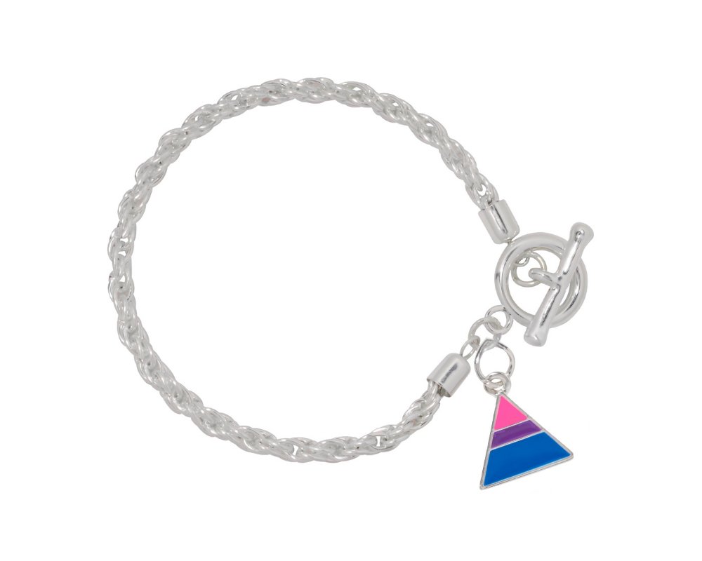 Triangle Bisexual Silver Rope Bracelets - Fundraising For A Cause