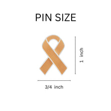Load image into Gallery viewer, Uterine Cancer Peach Ribbon Awareness Pins - Fundraising For A Cause