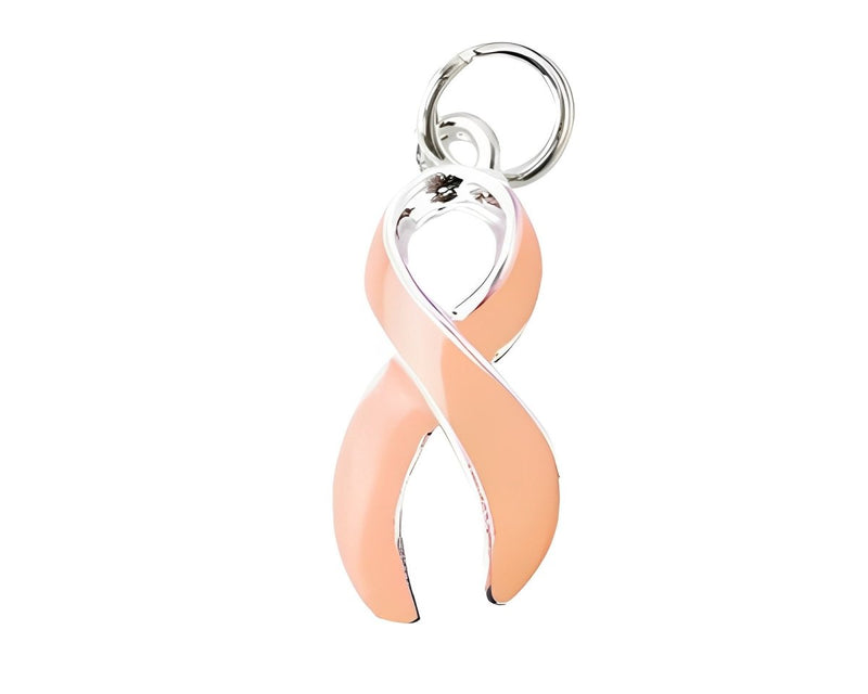 Uterine Cancer Peach Ribbon Charms - Fundraising For A Cause