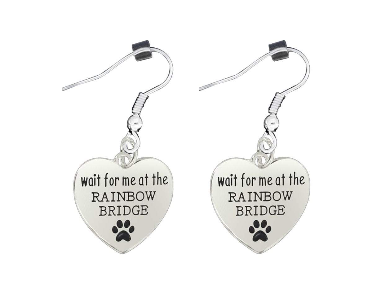 Wait For Me At The Rainbow Bridge Heart Earrings - Fundraising For A Cause