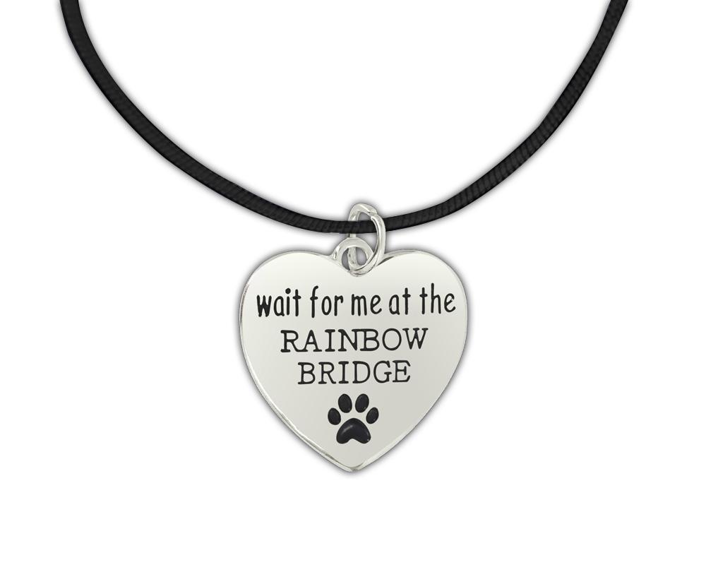 Wait For Me At The Rainbow Bridge Leather Cord Necklaces - Fundraising For A Cause
