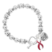Load image into Gallery viewer, Where There is Love Burgundy Ribbon Bracelets - Fundraising For A Cause