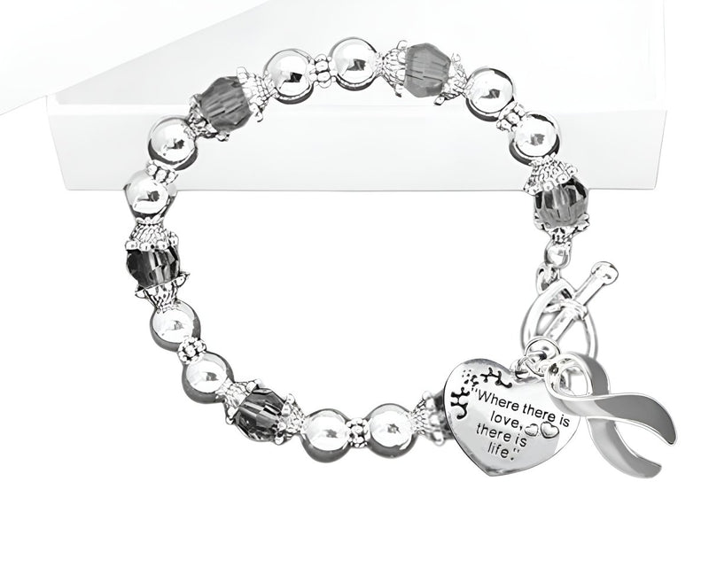 Where There is Love Gray Ribbon Bracelets - Fundraising For A Cause