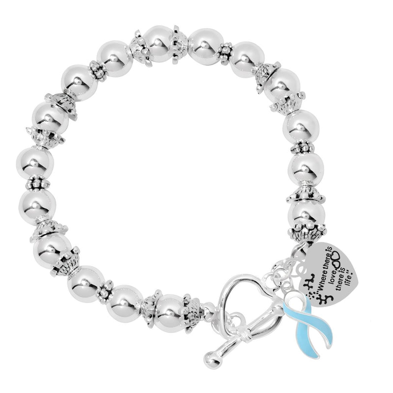 Where There is Love Light Blue Ribbon Bracelets - Fundraising For A Cause