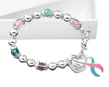 Load image into Gallery viewer, Where There is Love Pink &amp; Teal Ribbon Bracelets - Fundraising For A Cause