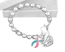 Load image into Gallery viewer, Where There is Love Pink &amp; Teal Ribbon Charm Bracelets - Fundraising For A Cause