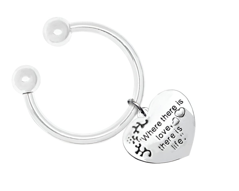 "Where there is love, there is life" Heart Charm Horseshoe Keychain - Fundraising For A Cause