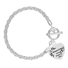 Load image into Gallery viewer, &quot;Where there is love, there is life&quot; Heart Charm Silver Rope Bracelets - Fundraising For A Cause