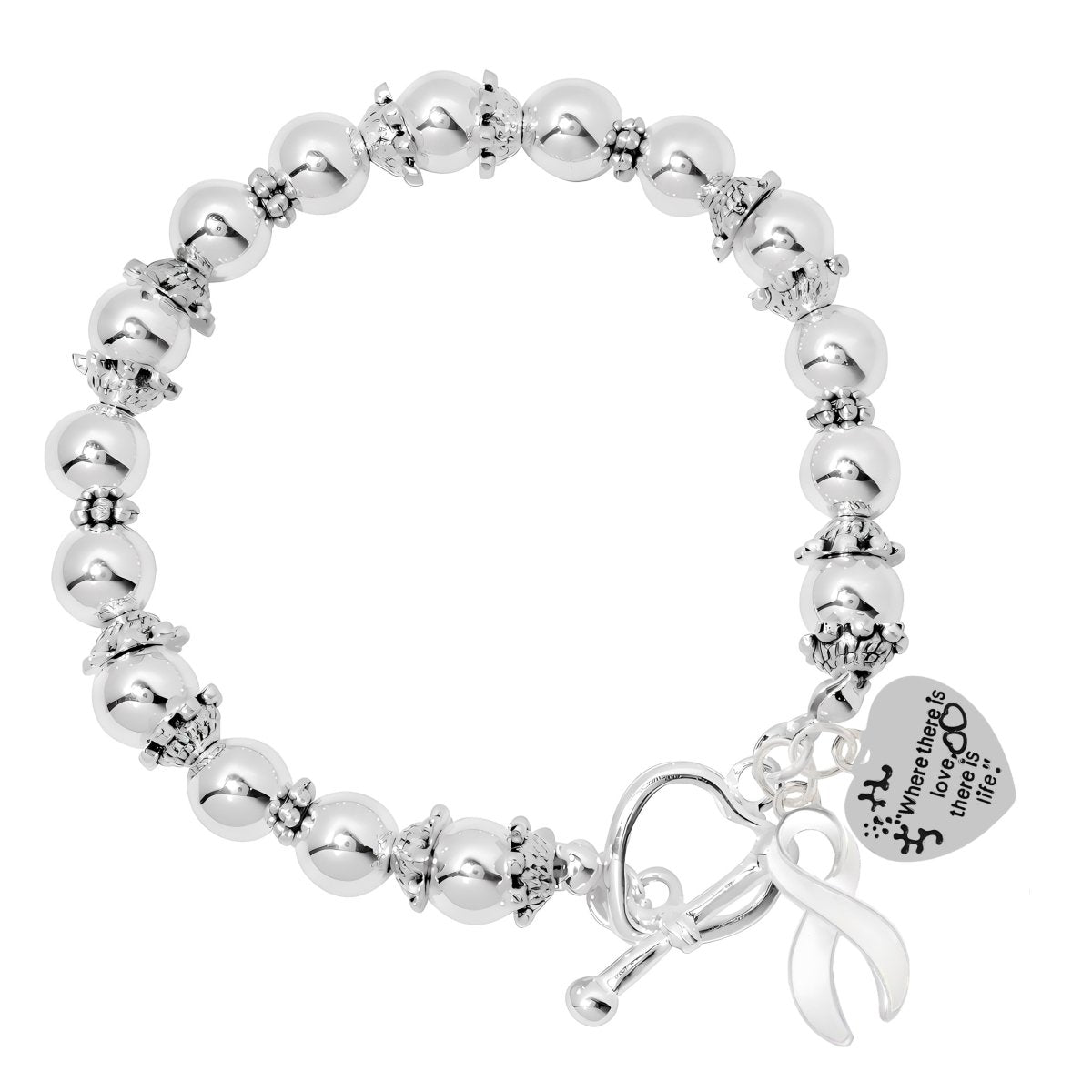 Where There is Love White Ribbon Bracelets - Fundraising For A Cause