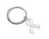 White Ribbon Bone Cancer Awareness Split Style Key Chains - Fundraising For A Cause