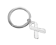 Load image into Gallery viewer, White Ribbon Bone Cancer Awareness Split Style Key Chains - Fundraising For A Cause