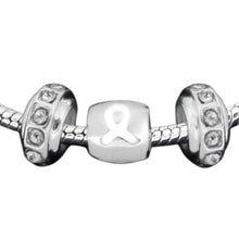 Load image into Gallery viewer, White Ribbon Chunky Charm Bracelets - Fundraising For A Cause