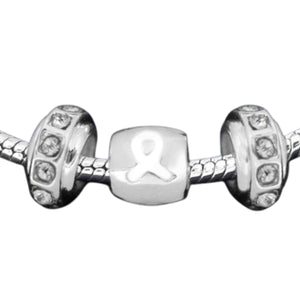 White Ribbon Chunky Charm Bracelets - Fundraising For A Cause