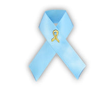 Load image into Gallery viewer, World Peace Satin Light Blue Awareness Ribbon Pins - Fundraising For A Cause