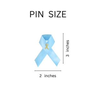 World Peace Satin Light Blue Awareness Ribbon Pins - Fundraising For A Cause