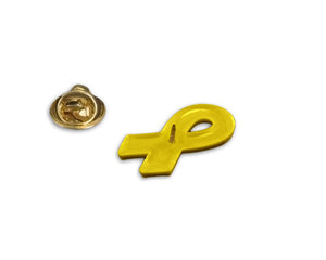 Yellow Silicone Ribbon Pins - Fundraising For A Cause