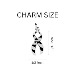 Zebra Print Ribbon Awareness Chunky Charm Bracelets - Fundraising For A Cause
