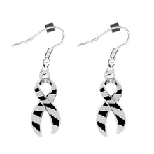 Load image into Gallery viewer, Zebra Print Ribbon Earrings - Fundraising For A Cause