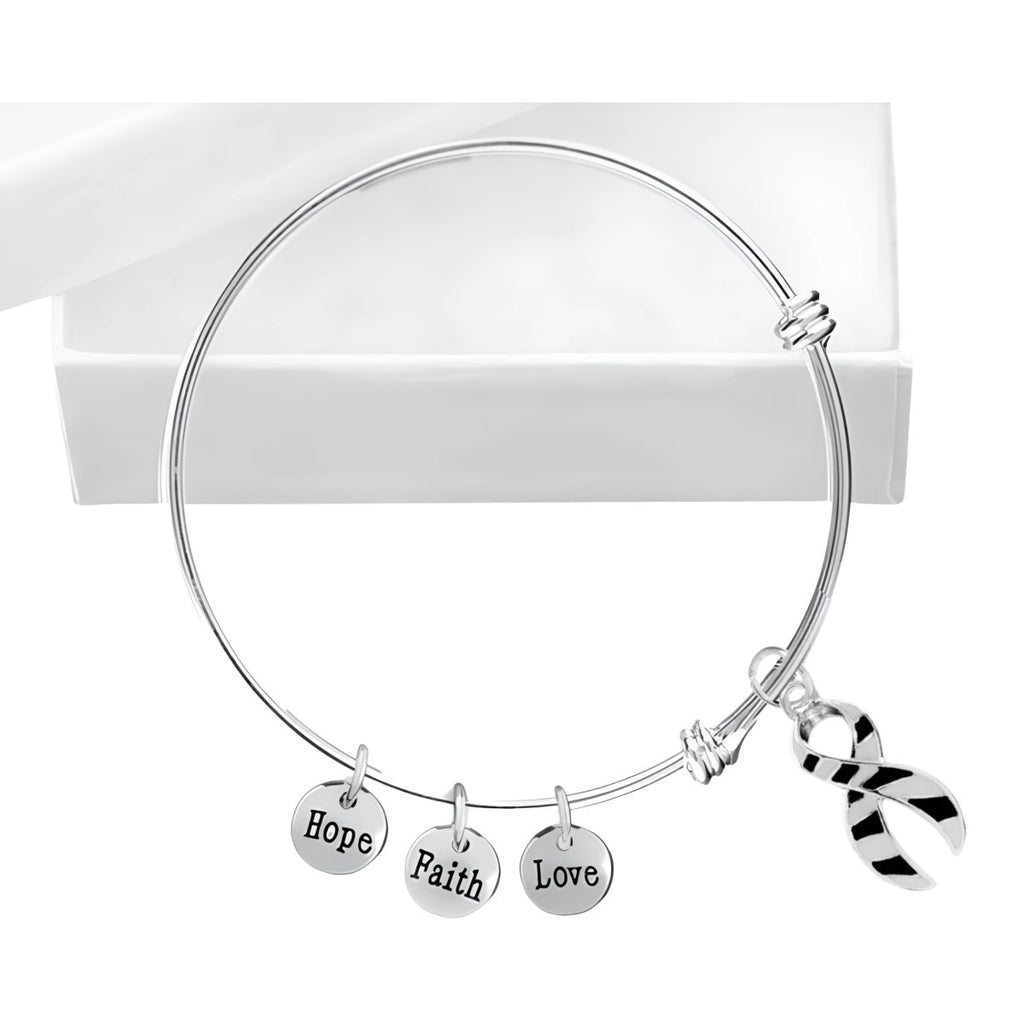 Zebra Print Ribbon Retractable Charm Bracelets - Fundraising For A Cause