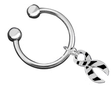 Load image into Gallery viewer, Zebra Ribbon Horseshoe Style Keychains - Fundraising For A Cause
