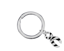 Load image into Gallery viewer, Zebra Ribbon Split Ring Keychains - Fundraising For A Cause
