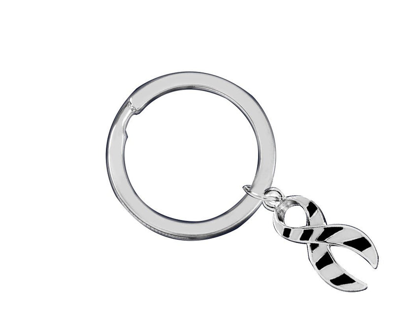 Zebra Ribbon Split Ring Keychains - Fundraising For A Cause